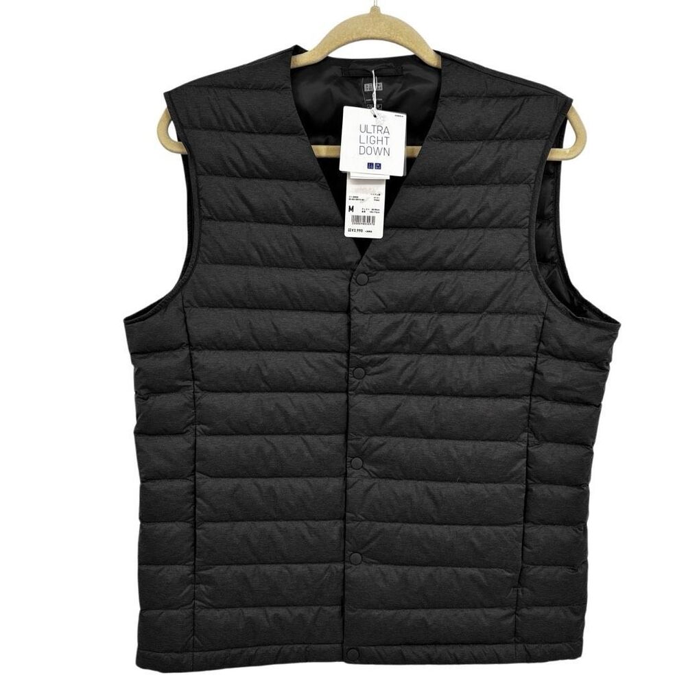 UniQlo Ultra Light‎ Down Full Zip Quilted Vest Dark Gray Size Medium NWT